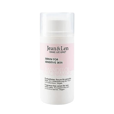 Jean & Len Parfumfreies Serum Mandelöl & Niacinamide, für empfindliche Haut geeignet, hilft bei der Hautberuhigung, pflegt die Haut sanft, ohne Parabene & Silikone, vegan, 30 ml im Sale